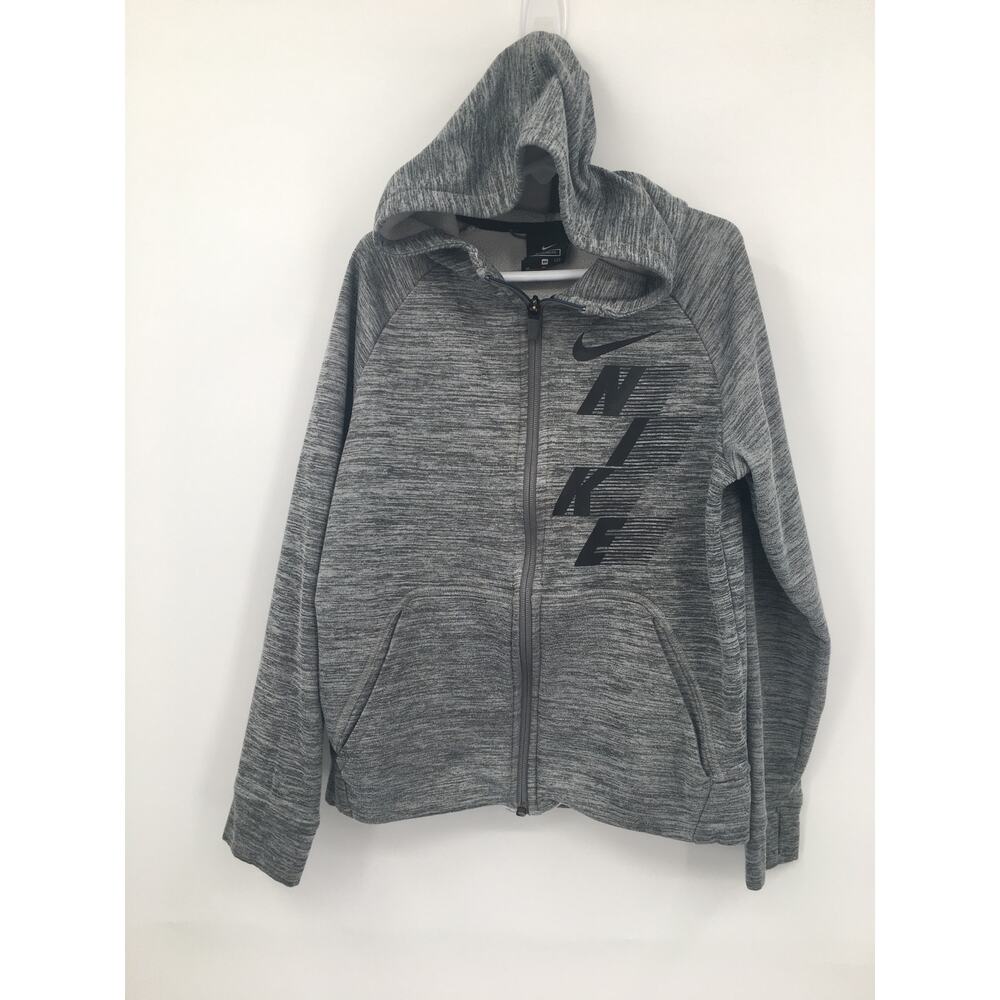 Nike Gray Full Zip Dri-Fit Standard Fit Hoodie Sweatshirt Kids M